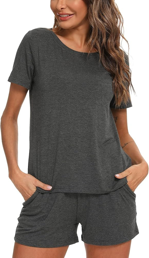 AQF Women Sleepwear Pajamas Set Short Sleeve With shorts Pj Two-Piece S-4XL | Amazon (US)