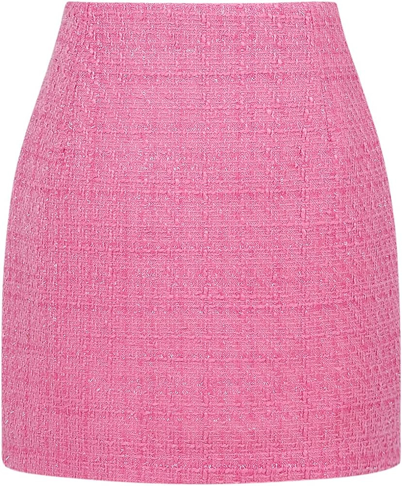 IDEALSANXUN Womens High Waist Plaid Skirt Bodycon Pencil Wool Mini Skirts | Amazon (US)