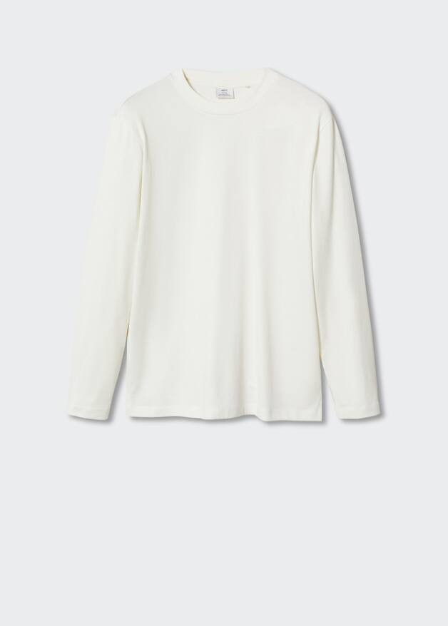 T-shirt coton manches longues -  Homme | Mango Man France | MANGO (FR)