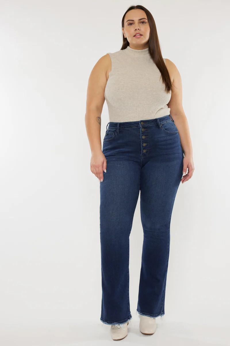 Yvette High Rise Flare Jeans - Plus | Kancan USA