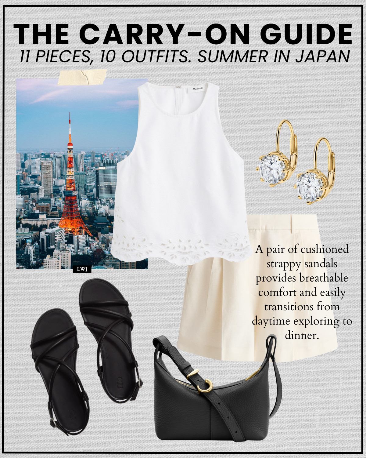 japan summer travel capsule in a carry-on 

summer outfits / summer vacation / japan outfits / tokyo outfit / linen pants / cute summer tops / strappy sandals

#LTKootd #LTKTravel
