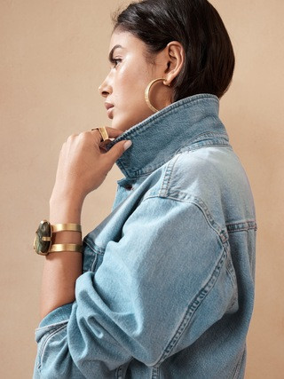 Petite Oversized Denim Jacket | Banana Republic (US)