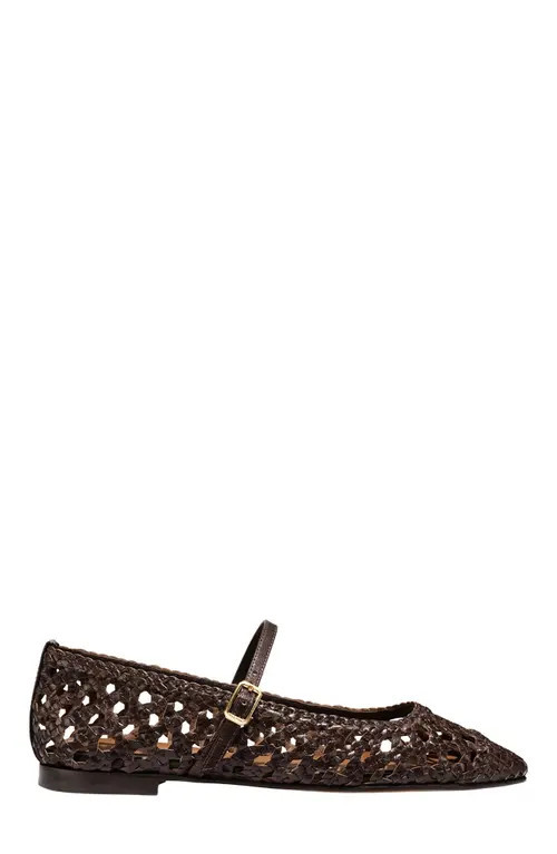 MARGAUX The Woven Fonteyn Jane Flats in Espresso Leather at Nordstrom, Size 41 | Nordstrom