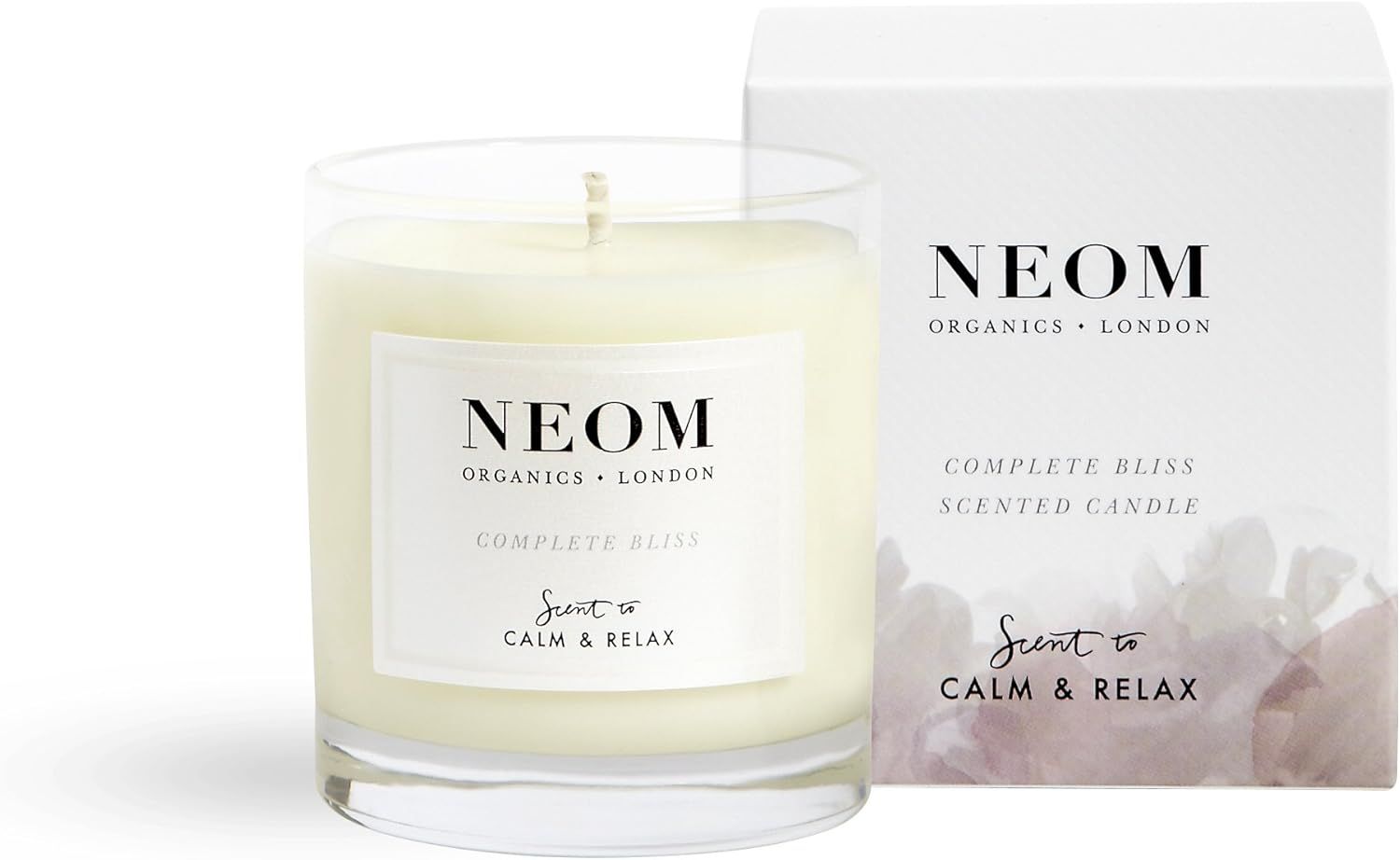 NEOM- Complete Bliss Scented Candle, 1 Wick | Blush Rose, Lime & Black Pepper | Essential Oil Aro... | Amazon (US)