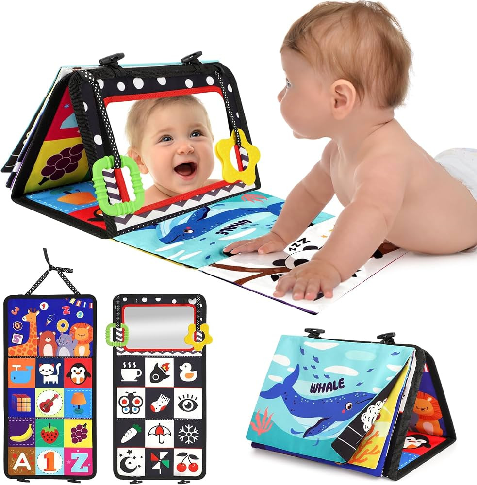 URMYWO Tummy Time Toy - Black and White High Contrast Baby Toys for Newborn - Baby Visual Stimula... | Amazon (US)
