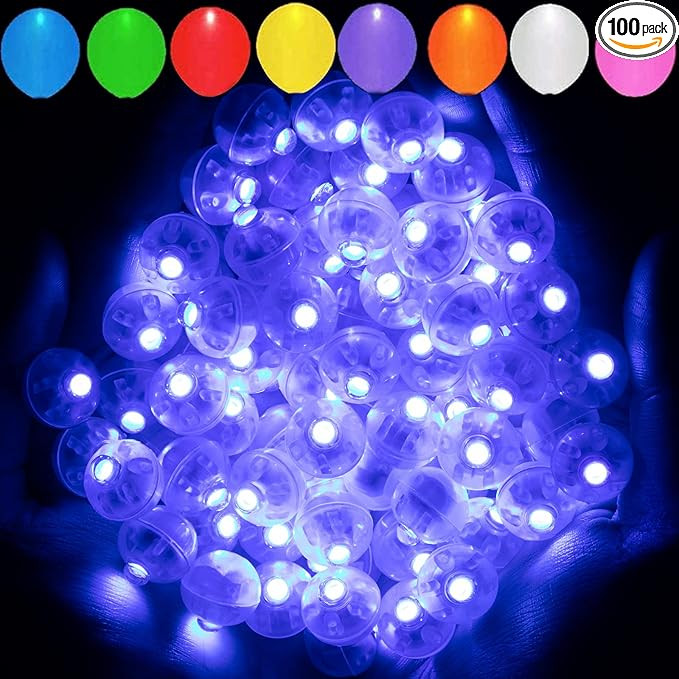 Aogist 100pcs Blue Balloon Lights,Long Standby Time Waterproof Mini Light,Battery Powered Round L... | Amazon (US)