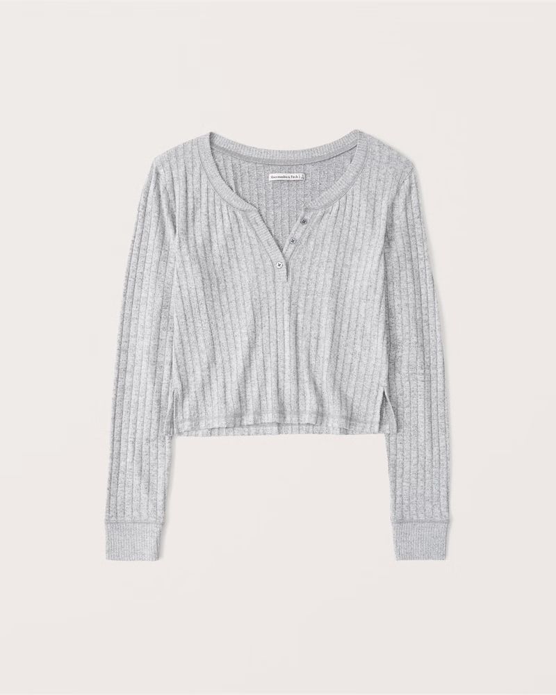 Women's Cozy Long-Sleeve Henley | Women's Intimates & Sleepwear | Abercrombie.com | Abercrombie & Fitch (US)