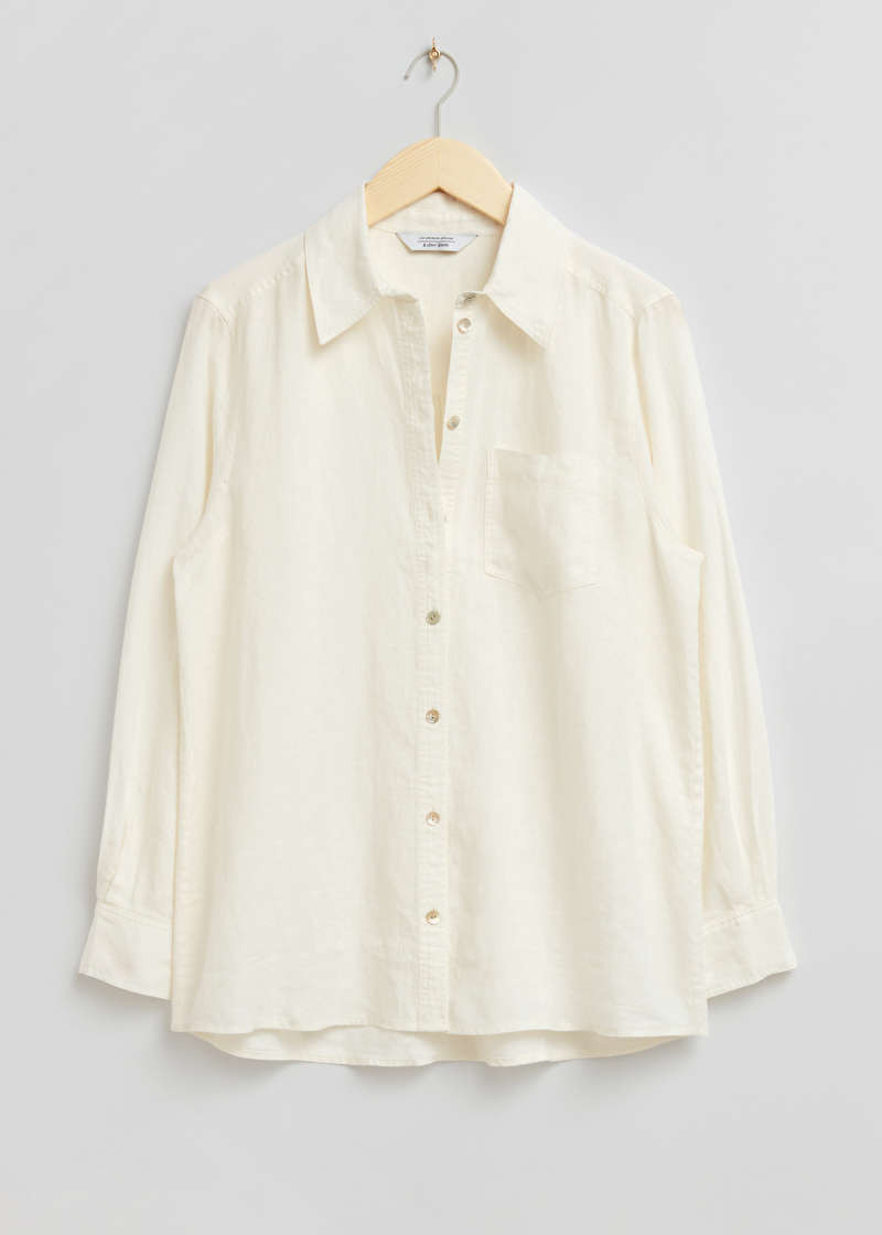 Leinenhemd mit aufgesetzter Tasche - Weiß - Shirts - & Other Stories DE | & Other Stories (DE + FR)