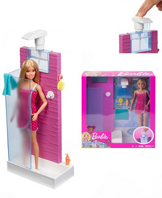Barbie Spa Bathroom and Working Shower Play Set, 5 Pieces - Macy's | Macy's