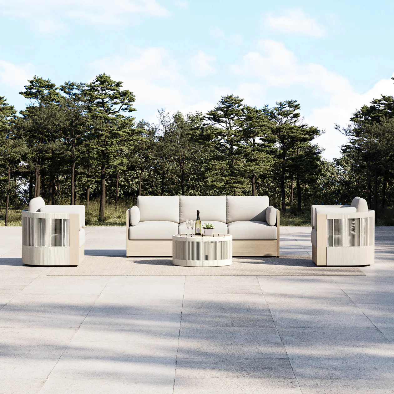 Clover Acacia Patio Set | Luxury Outdoor Sofa Collection | Chita