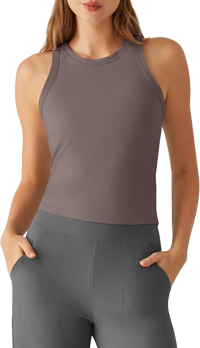 G4Free Workout Tank Tops for Women Slim Fitted Racerback Ribbed Athletic Gym Yoga Tanks Summer Ca... | Amazon (US)