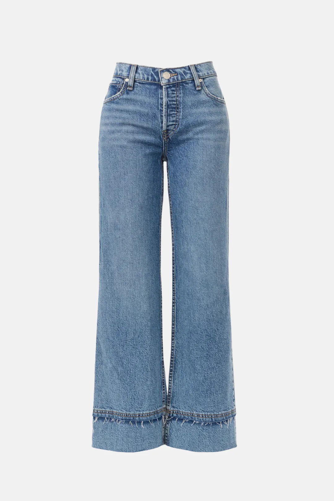 Hudson Rosie High-Rise Wide Leg Ankle Raw Hem Jeans | Rent the Runway