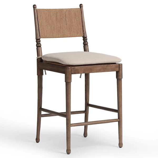 Amber Lewis x Four Hands Fayth Bar/Counter Stool With Cushion | Lumens