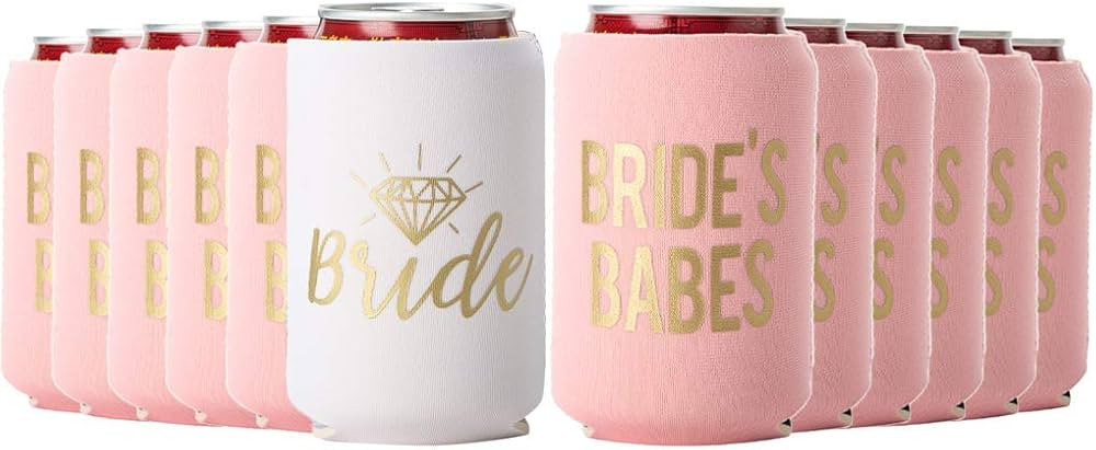 Babes and Bride Bachelorette Party Can Coolers, Set of 12 Beer Can Coolies, Perfect Bachelorette ... | Amazon (US)