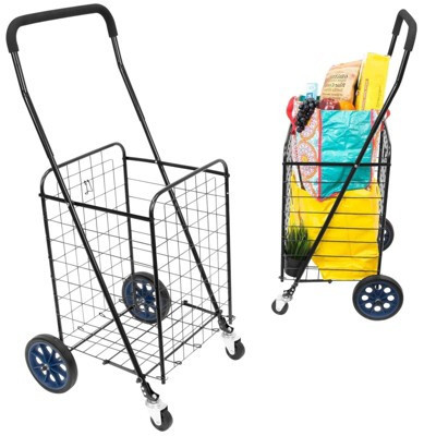 Mount-It! Rolling Utility Shopping Cart for Groceries and Other Supplies | Portable Grocery Cart Rolls Smoothly | Foldable and Easy to Store | Target