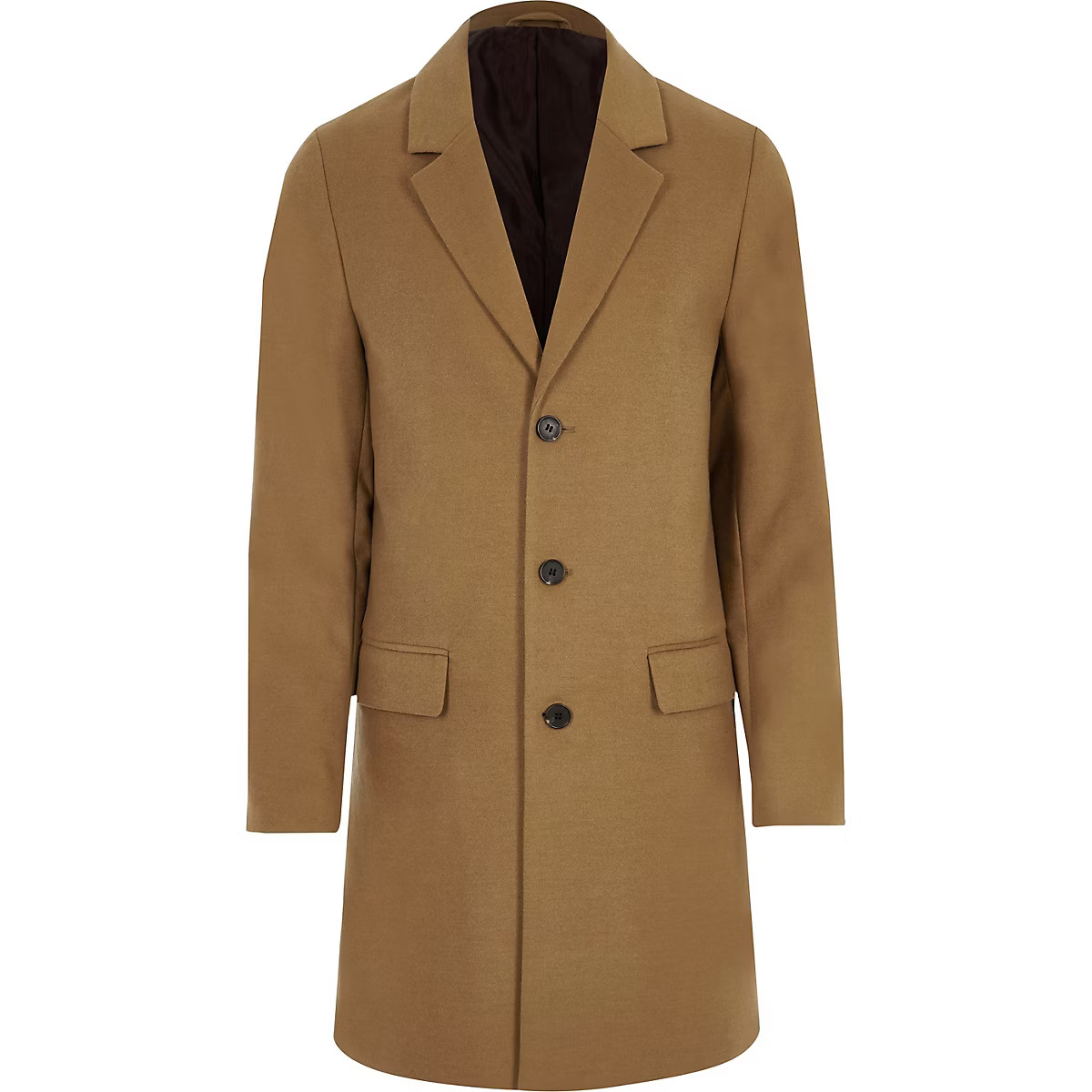 Camel smart overcoat | River Island (UK & IE)