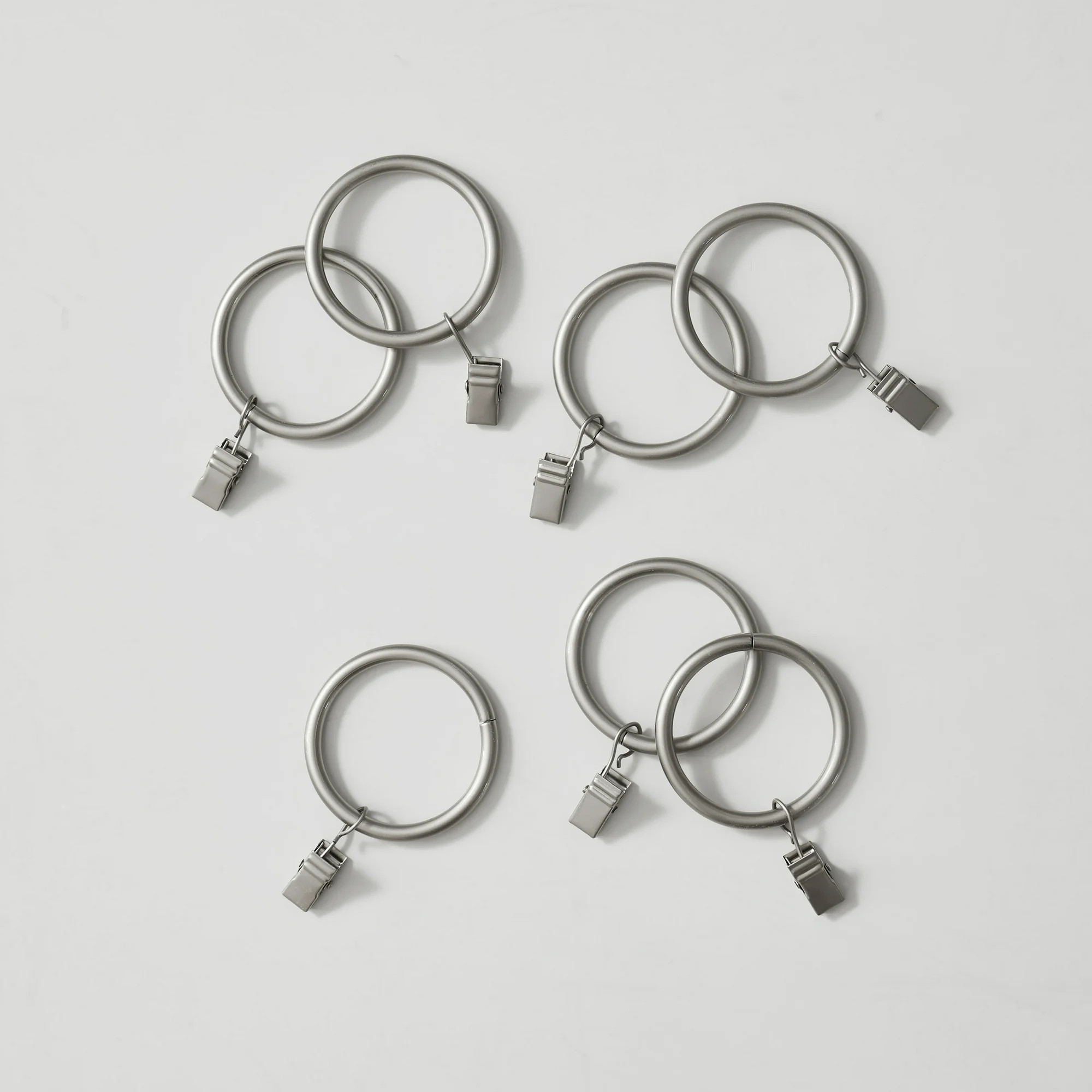 My Texas House 1.7" Silver Matte Metal Curtain Clip Rings (7 Pack) | Walmart (US)