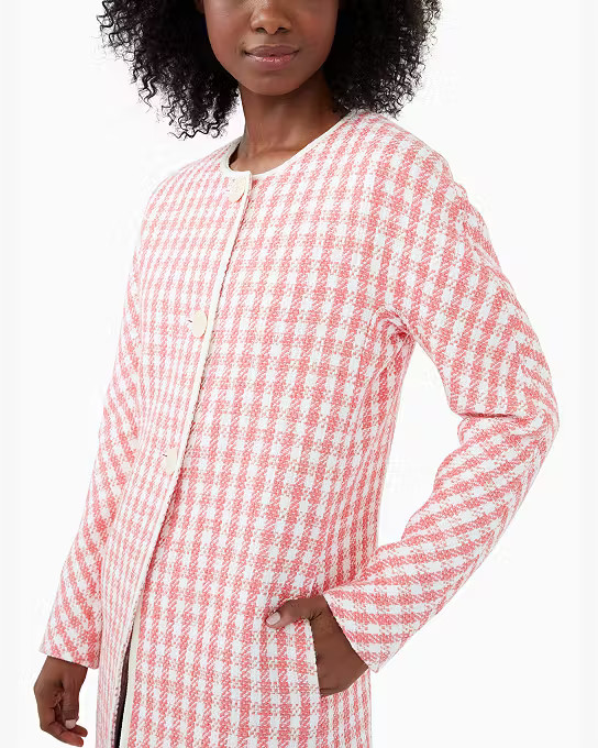 Gingham Tweed Coat | Kate Spade Outlet