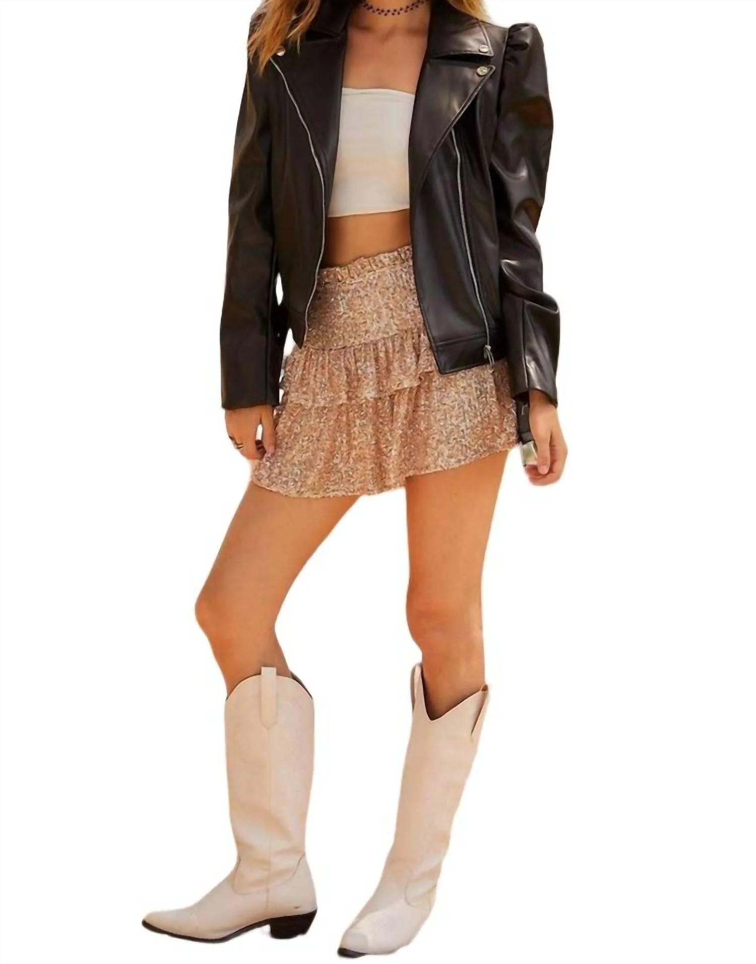 Buckle Leather Biker Moto Jacket In Black | Shop Simon