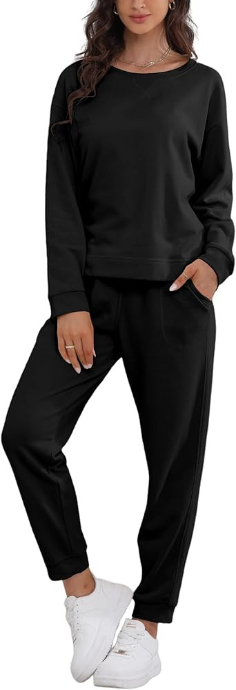 DAVID ARCHY Womens Pajama Sets Cotton Super-Comfy Lounge Long Sleeve Tops and Pants Round Neck So... | Amazon (US)