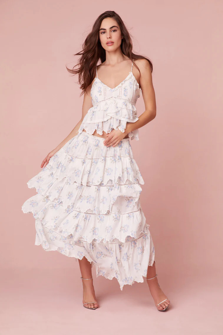 Cunningham Multi Tiered Maxi Skirt | LOVESHACKFANCY