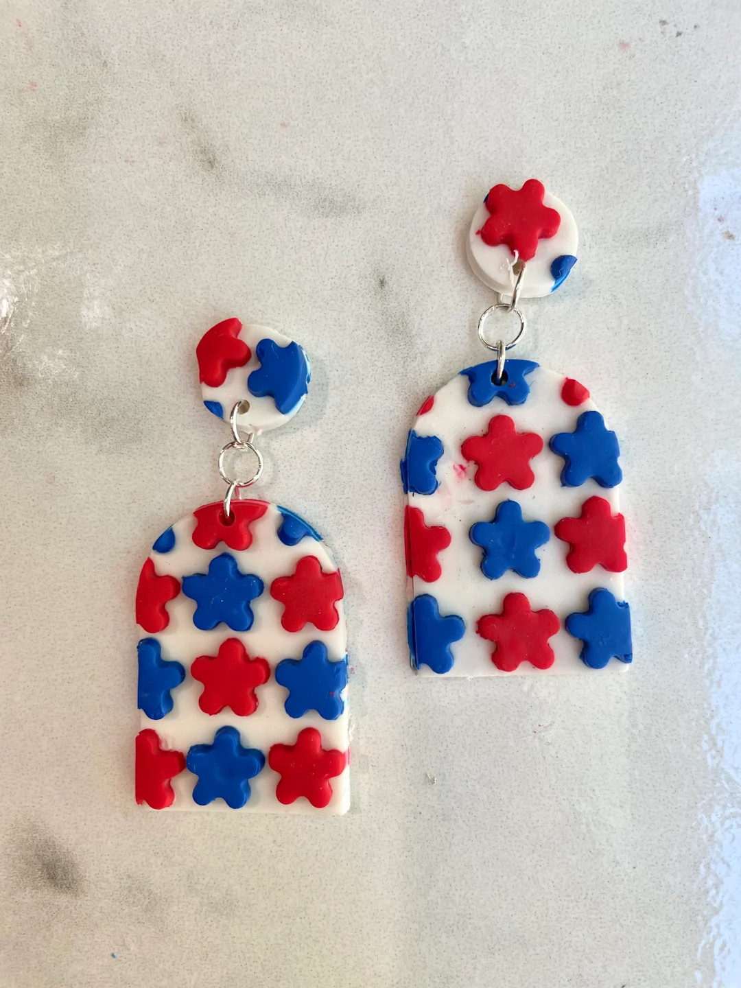 Fourth of July Polymer Clay Dangly Earring - Etsy | Etsy (US)