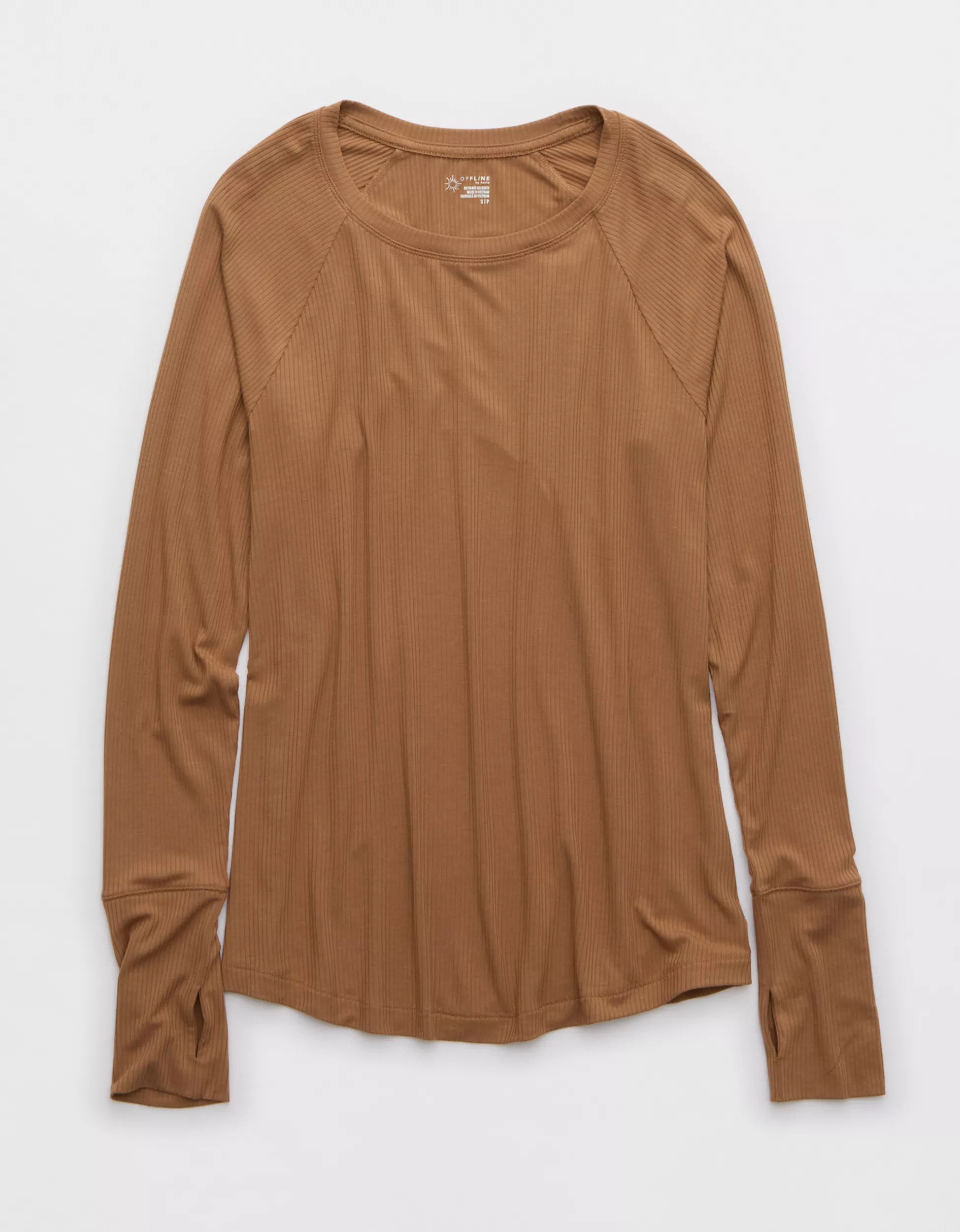 OFFLINE By Aerie Thumbs Up Ribbed Raglan Long Sleeve T-Shirt | Aerie