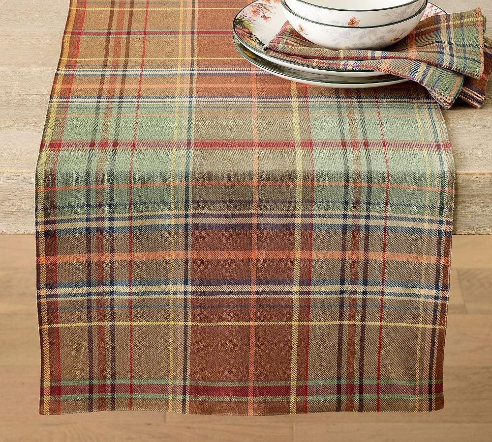 Woodrow Plaid Cotton Table Runner | Pottery Barn (US)
