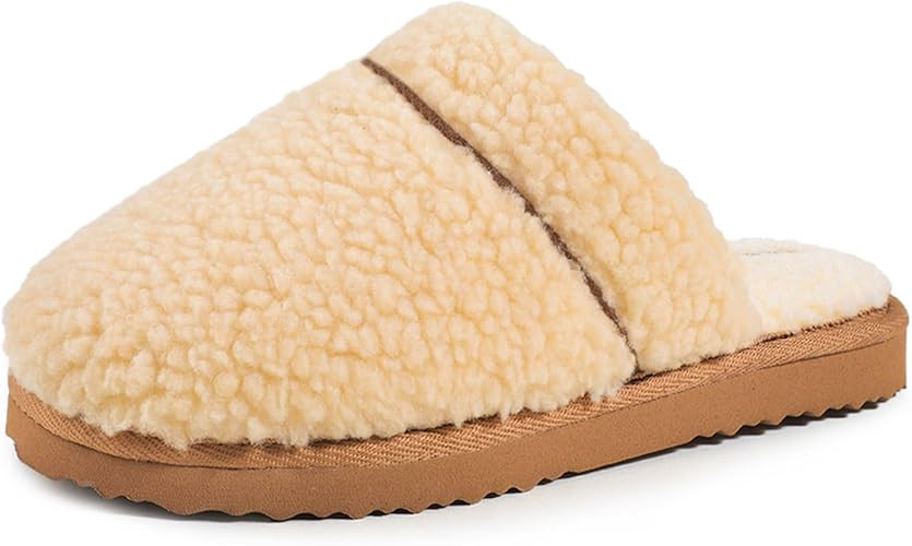 Nuhaus Women's Fuzzy Plush Shearling Scuff Mule Slipper with Cozy Memory Foam, Slip-on Sherpa Hou... | Amazon (US)