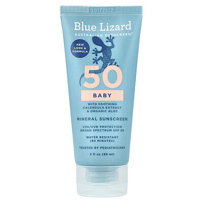 Blue Lizard Australian Sunscreen, Baby Mineral Sunscreen, SPF 50, 3 fl oz (89 ml) | iHerb