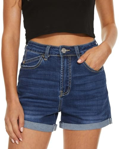 VIPONES Women Denim Shorts High Rise Trendy Stretch Frayed Summer Casual Jean Shorts Size 12（183，12） | Amazon (US)
