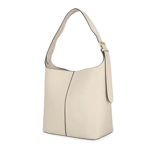 Time and Tru Women's Shively Bucket Handbag, Solid Beige | Walmart (US)