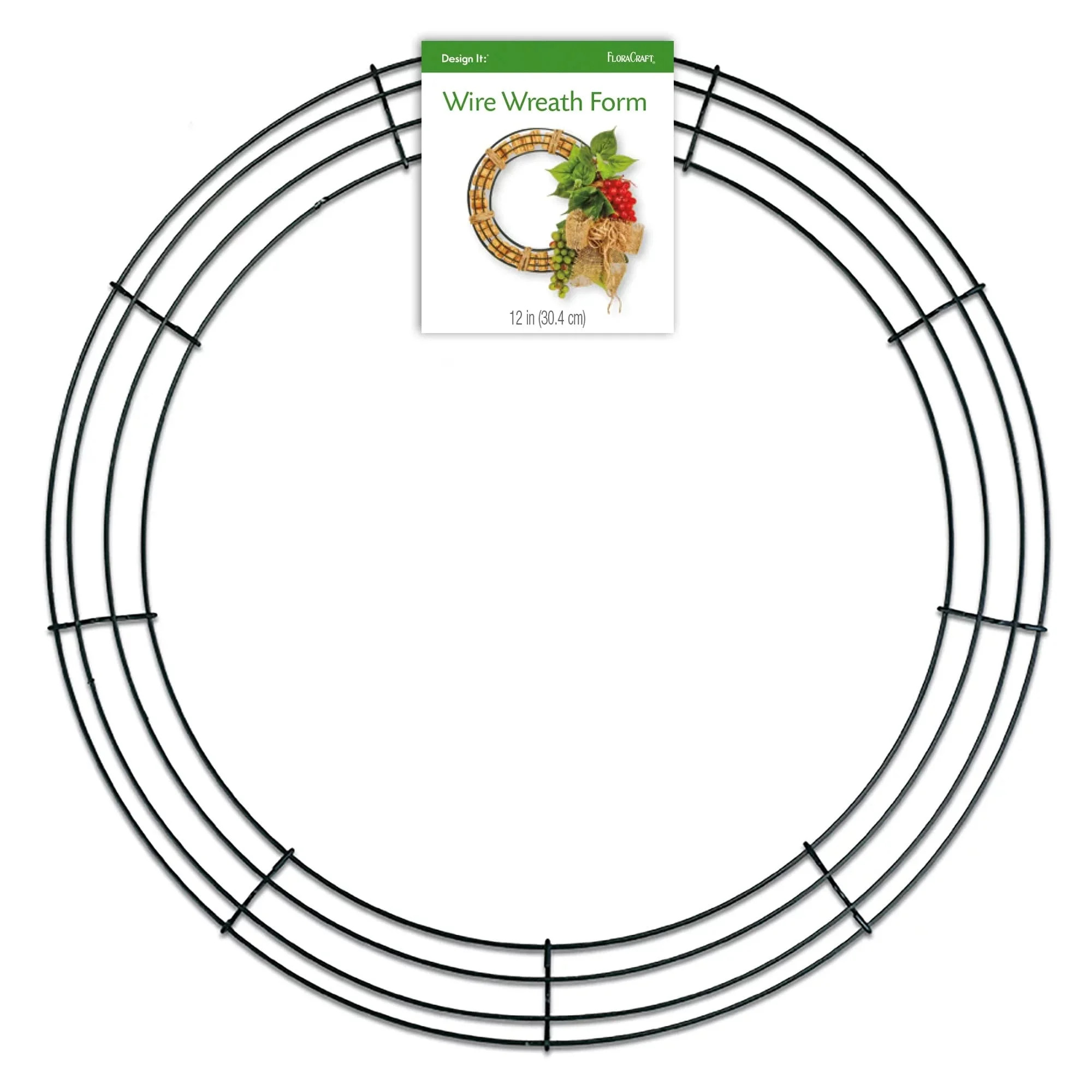 FloraCraft SimpleStyle 12 inch Wire Wreath, Green, 13 Gauge | Walmart (US)
