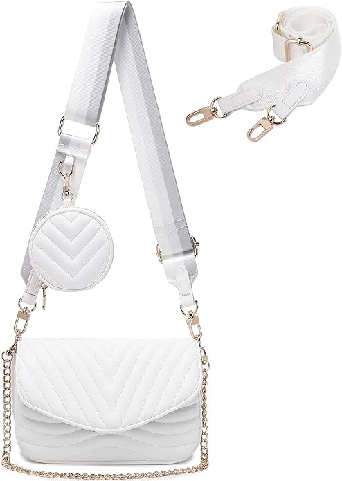 JEEHAN Quilted Crossbody Bags for women Designer Shoulder Handbags Small Purse | Amazon (US)