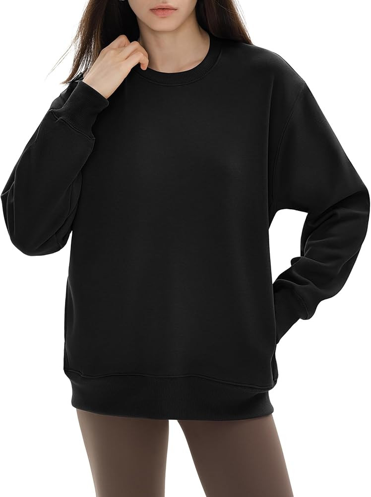PUMIEY Women's Oversized Sweatshirts Fleece Crew Neck Hoodies with Pockets Long Sleeve Pullover T... | Amazon (US)