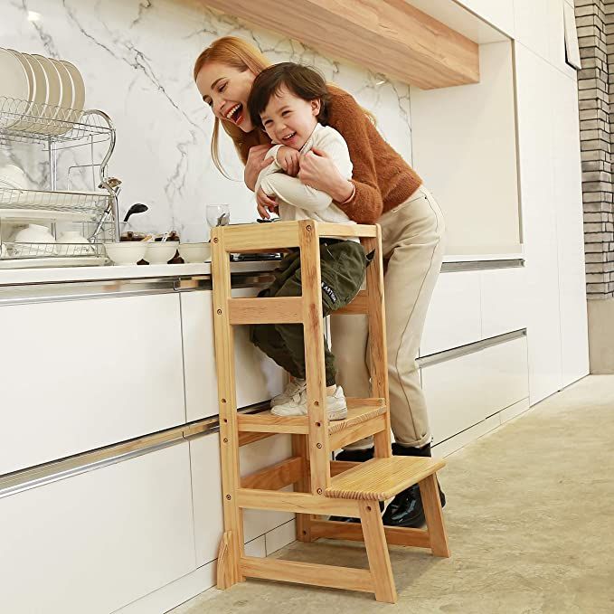 SDADI Adjustable Height Kitchen Step Stool,Kids Learning Stool,Mothers' Helper LT05N | Amazon (US)