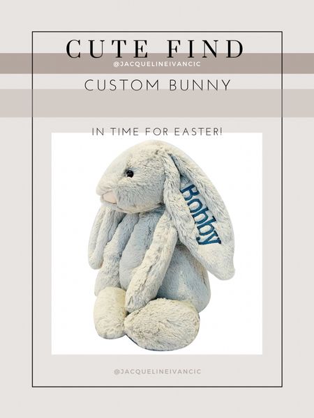 How sweet is this plush custom Easter bunny?! Easy to order, and right now ships in time for Easter 😍🐰✝️ 🐣 

Easter bunny, kids Easter basket, Easter gifts, baby shower gift 

#LTKbaby #LTKkids #LTKSeasonal