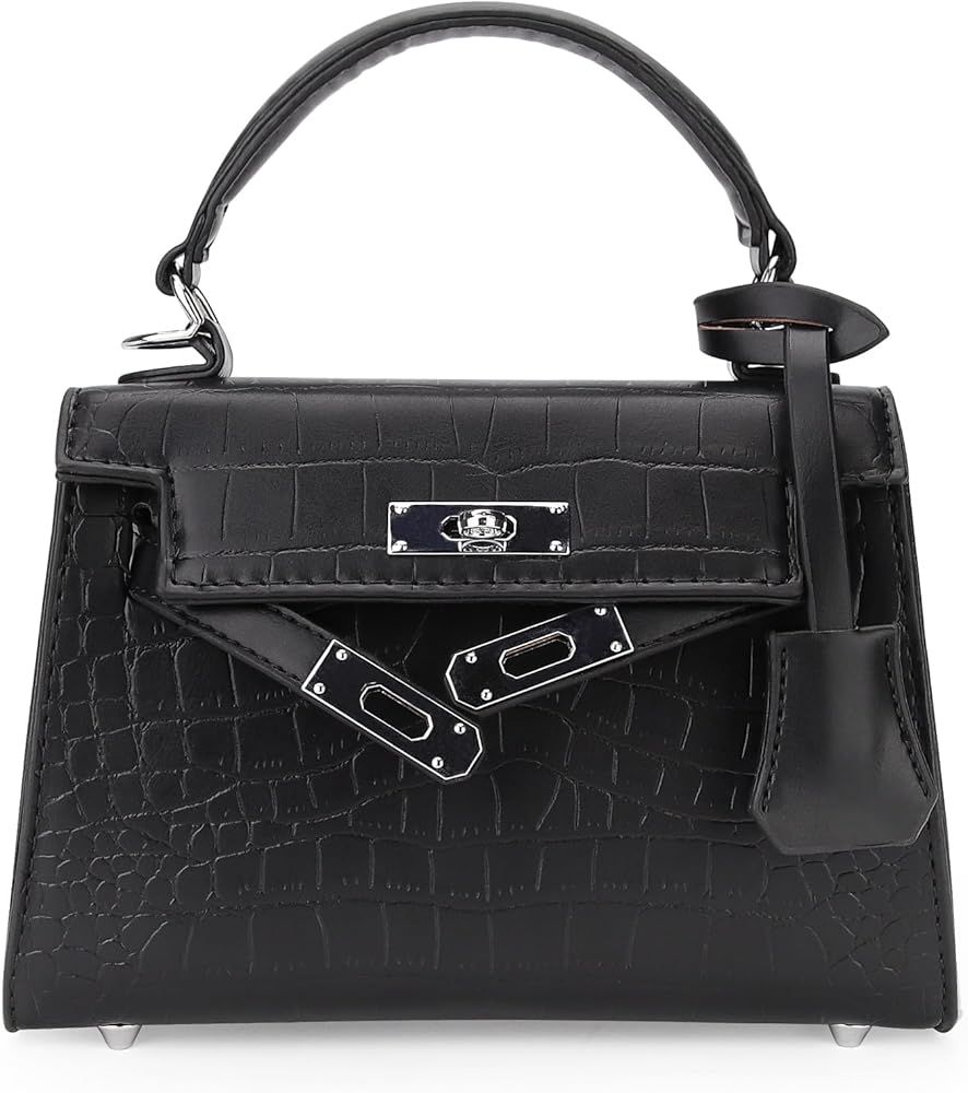 Crossbody Bags for women Trendy Cute Mini Crocodile Purse Top Handle Clutch Handbag Structured Satchel Purses Shoulder Bag | Amazon (US)