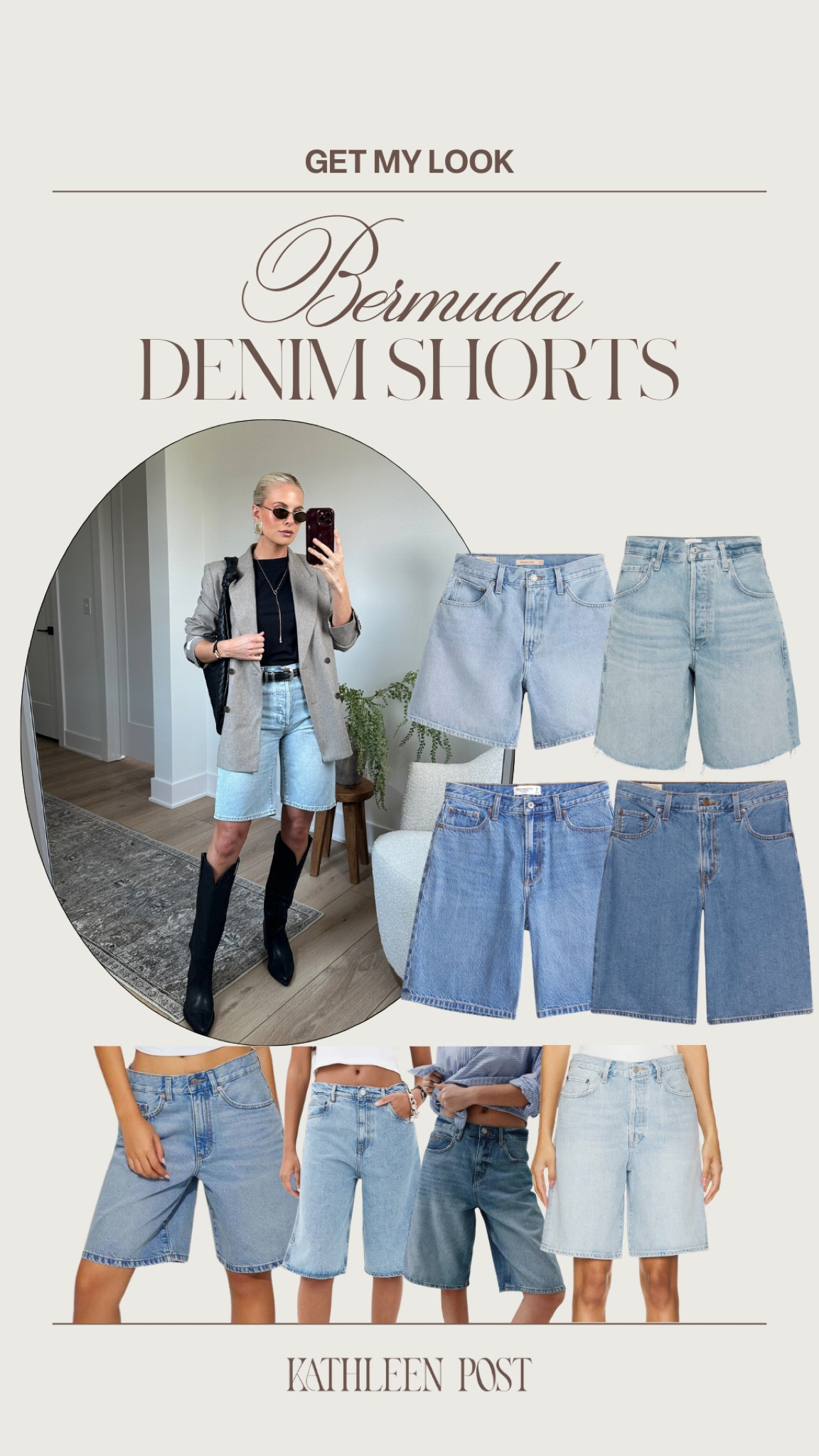 Get My Look - Long Denim Shorts! #kathleenpost #whattowear #longdenimshorts #getmylook #falltransition

#LTKStyleTip #LTKSeasonal