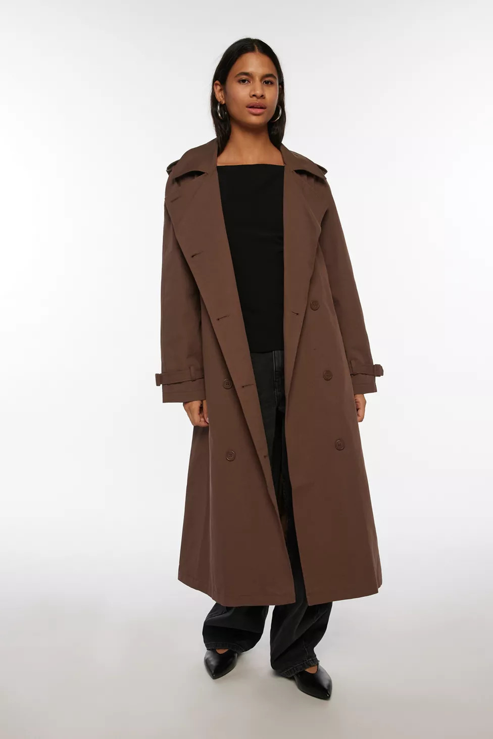 Light Before Dark Longline Cotton Trench Coat | Urban Outfitters (US and RoW)