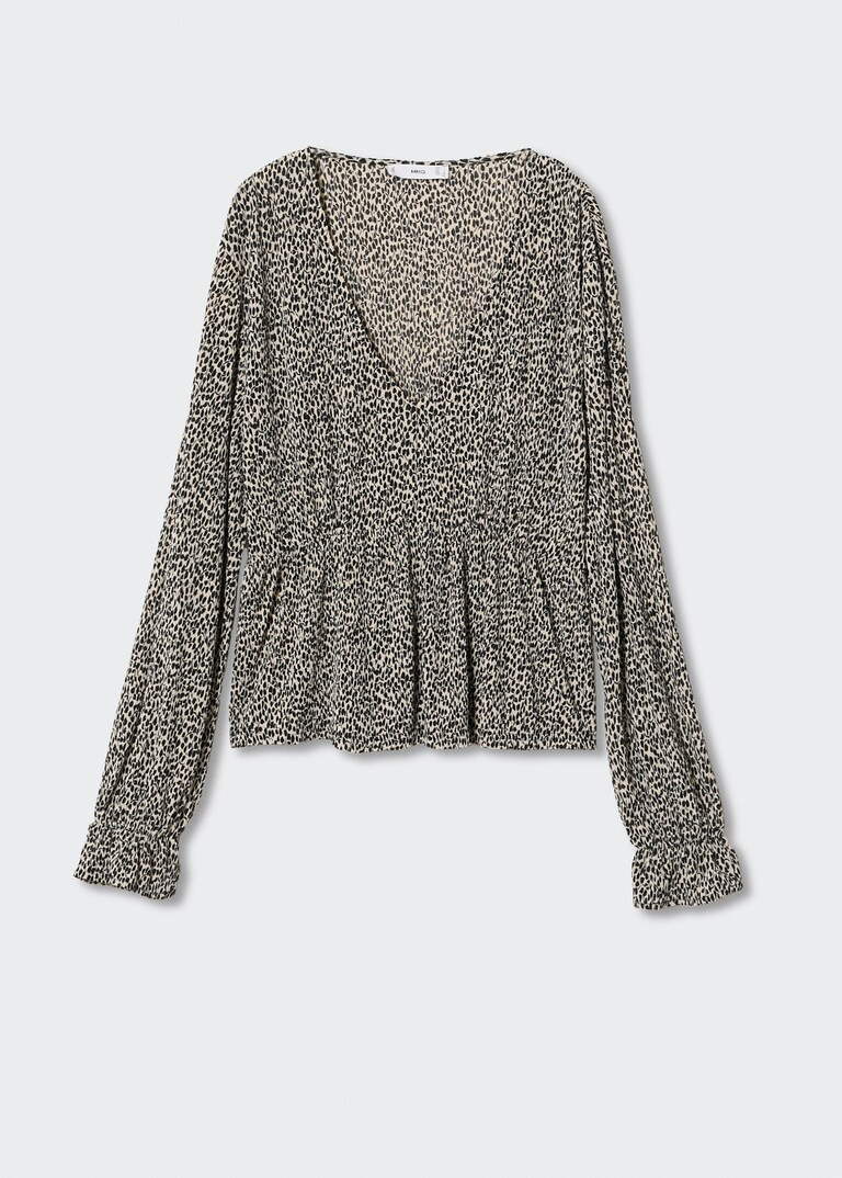 Flowy textured blouse -  Women | Mango USA | MANGO (US)