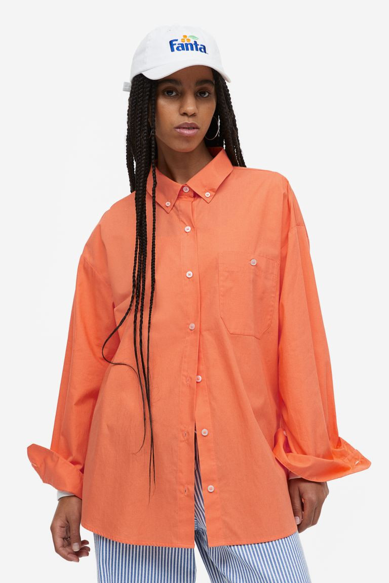 Oversized poplin shirt | H&M (UK, MY, IN, SG, PH, TW, HK)