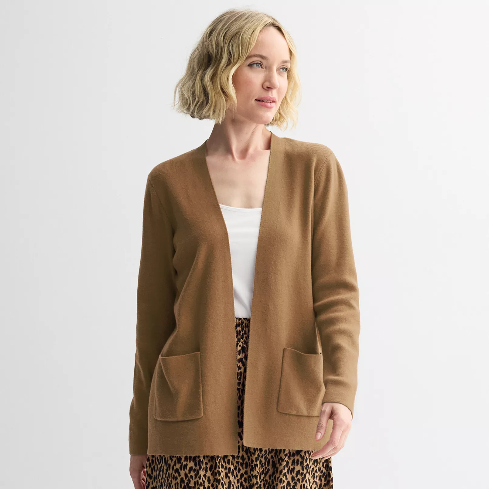 Women's Croft & Barrow® Polished Open Front Cardigan | Kohl's