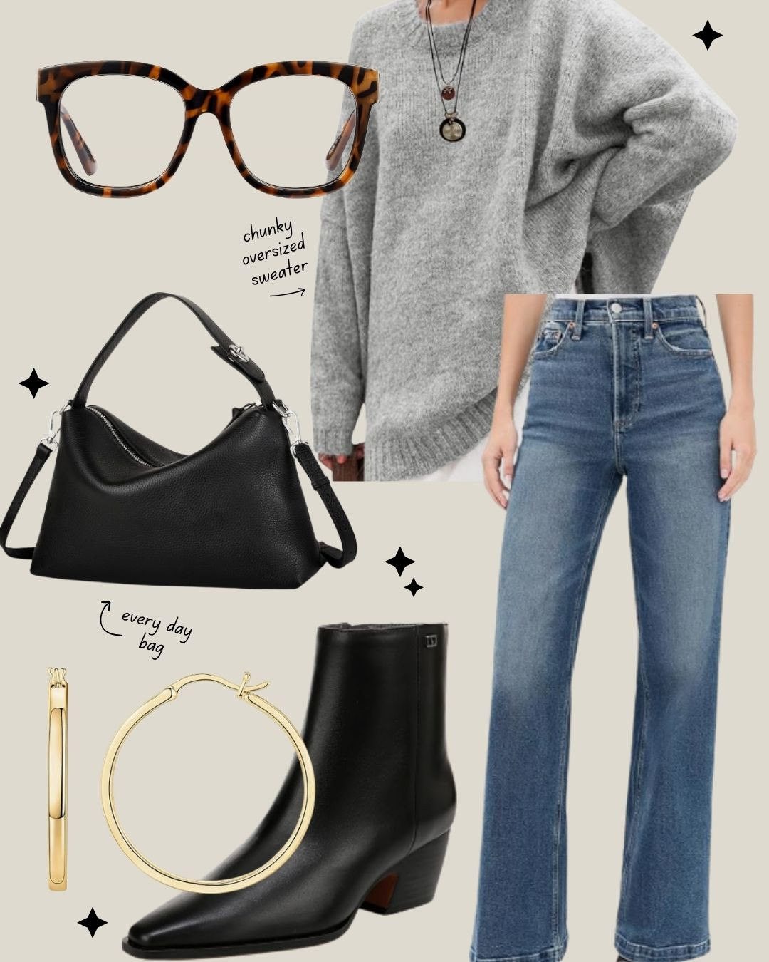 My go-to jeans and sweater combo with a chic pair of glasses. 
 

 #LTKgrwm #LTKOver40 #LTKMidsize