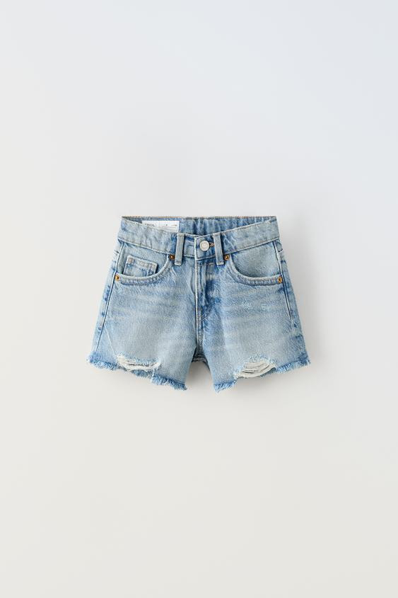 FRAYED DENIM SHORTS | Zara US