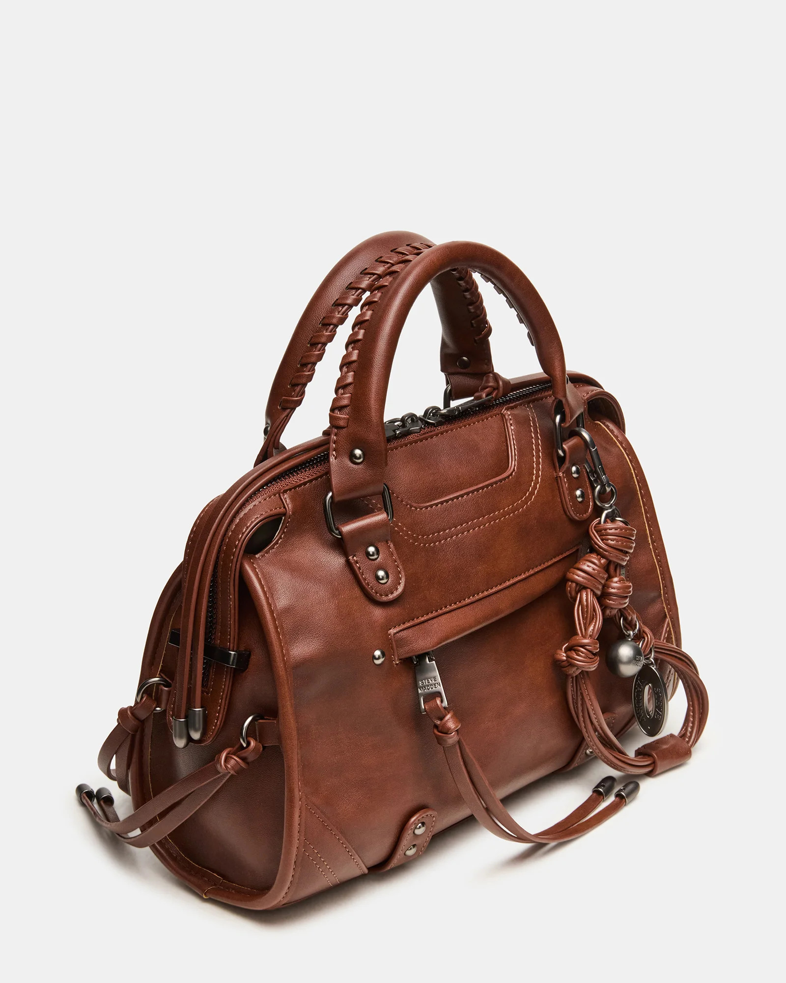 RIGGS BAG RUST Slouchy Top-Handle Crossbody Satchel Handbag | Steve Madden (US)