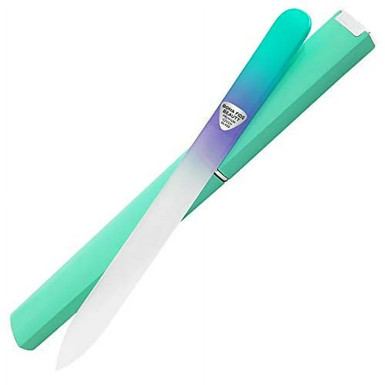 Glass Nail File with Hard Case, Bona Fide Beauty Professional Manicure Fingernail File, Expertly ... | Walmart (US)