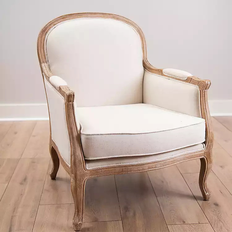 Amelia Cream Curve Top Armchair | Kirkland's Home