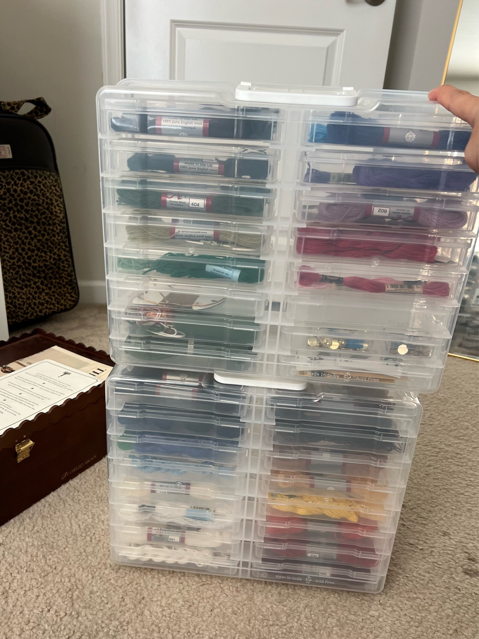 Got all my threads organized with these photo keepers from Michael’s! They’re on sale for $15 each!