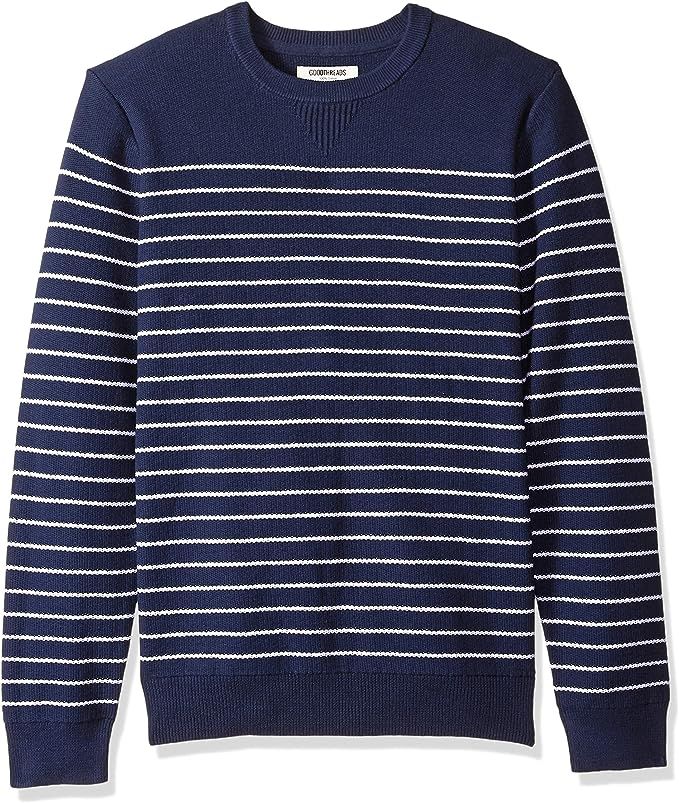 Amazon Brand - Goodthreads Men's Soft Cotton Multi-Color Striped Crewneck Sweater | Amazon (US)